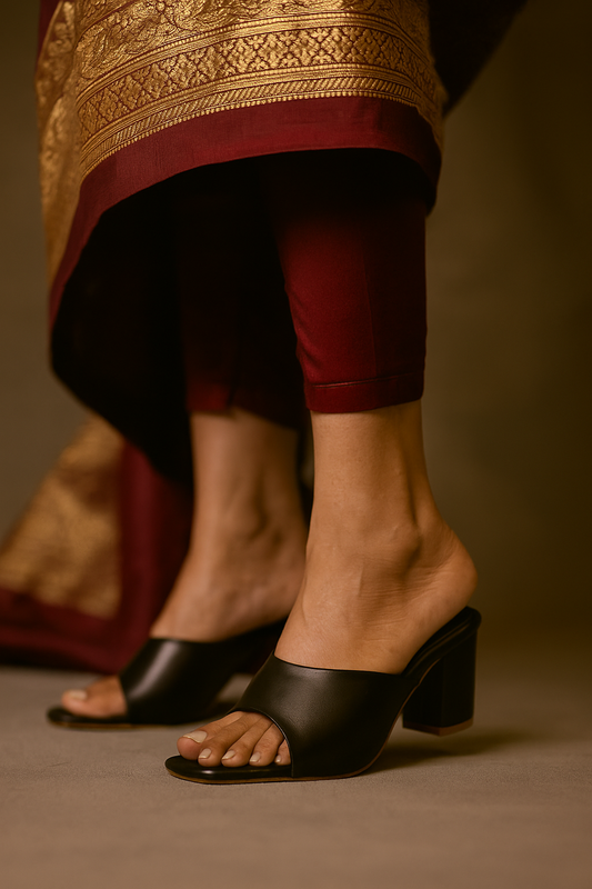 Daily Wear Block Heel Sandals - Black