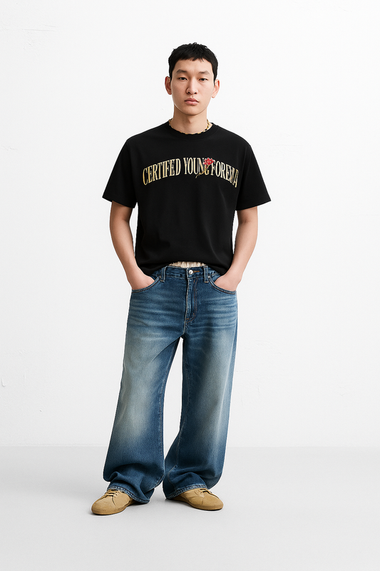 Certified Young Forever - Black Tee