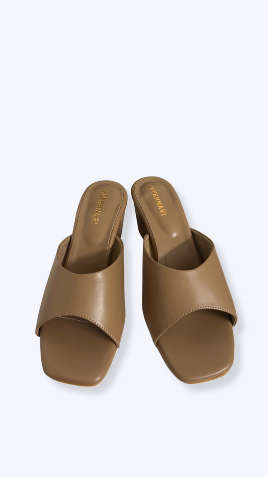 Daily Wear Block Heel Sandals - Light Brown