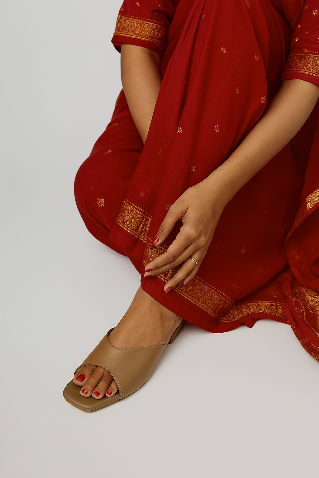 Daily Wear Block Heel Sandals - Light Brown