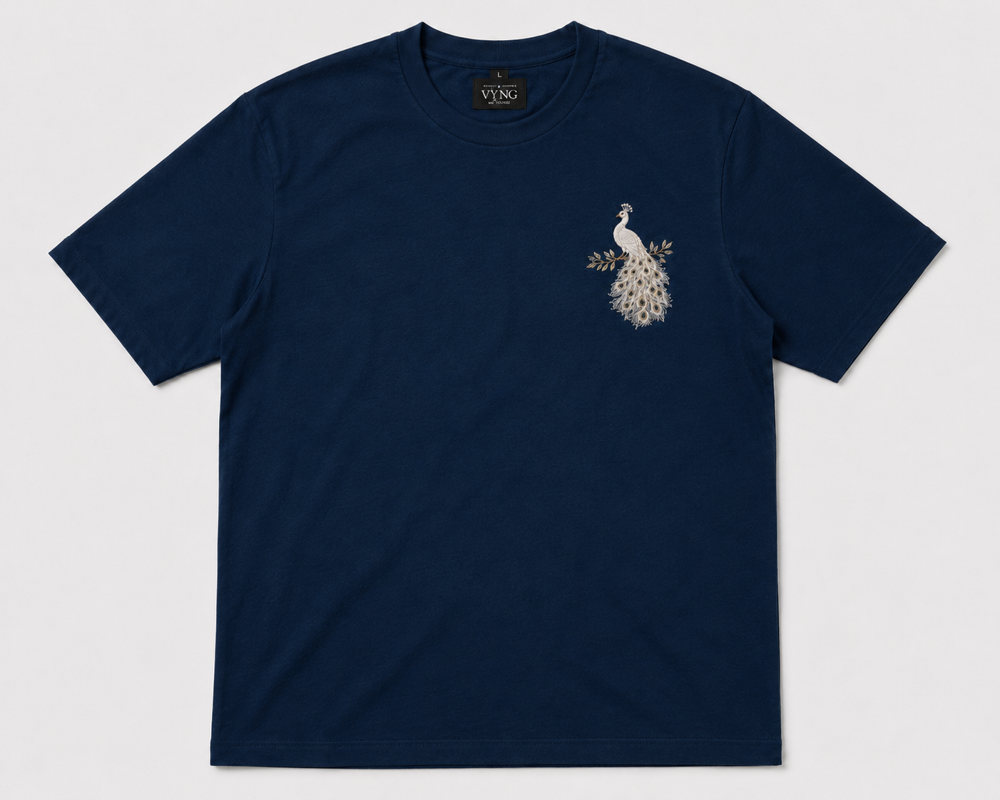 CYAN- RARE WHITE PEACOCK UNISEX TSHIRT