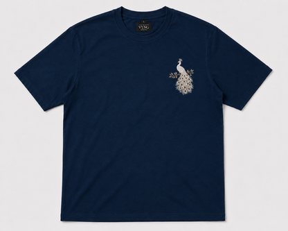 CYAN- RARE WHITE PEACOCK UNISEX TSHIRT