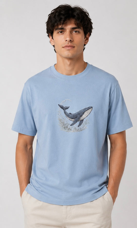 WHALE - SKY BLUE UNISEX TSHIRTS