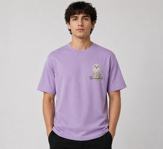 SNOW OWL - UNISEX LILAC TSHIRTS