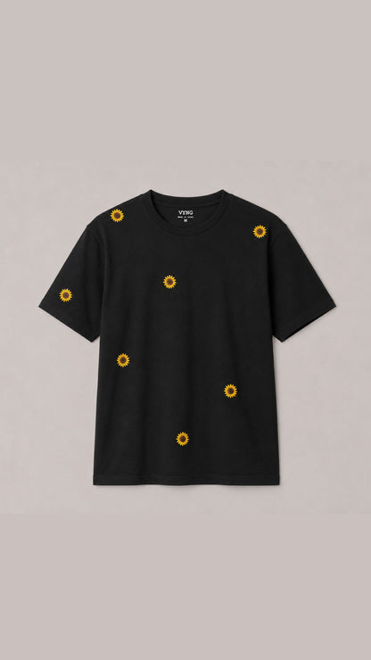 Unisex Sunflower Embriodery T-Shirts