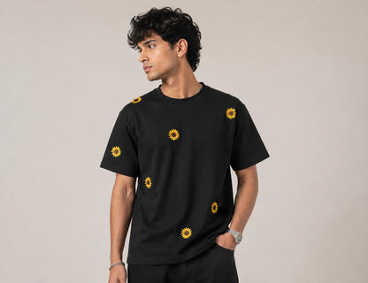 Unisex Sunflower Embriodery T-Shirts