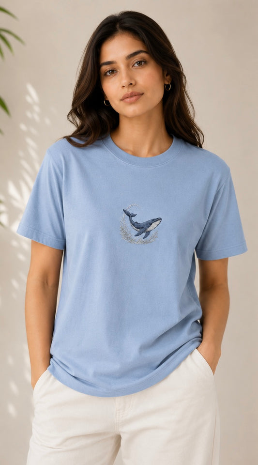 WHALE - SKY BLUE UNISEX TSHIRTS