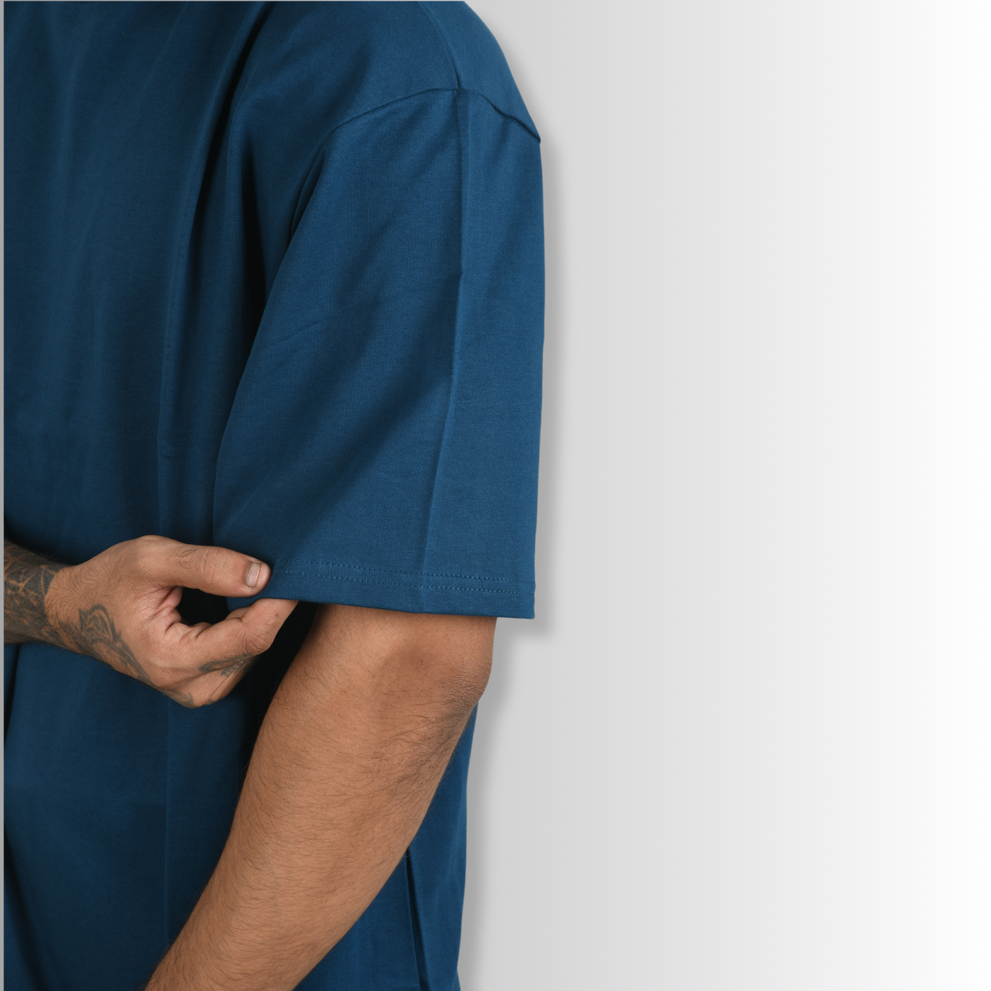 Cyan - Basic Solid Oversized Cotton Tee