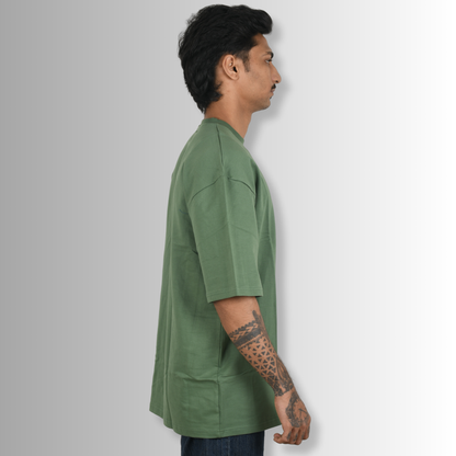 Military Green - Basic Solid Oversized Cotton Tee