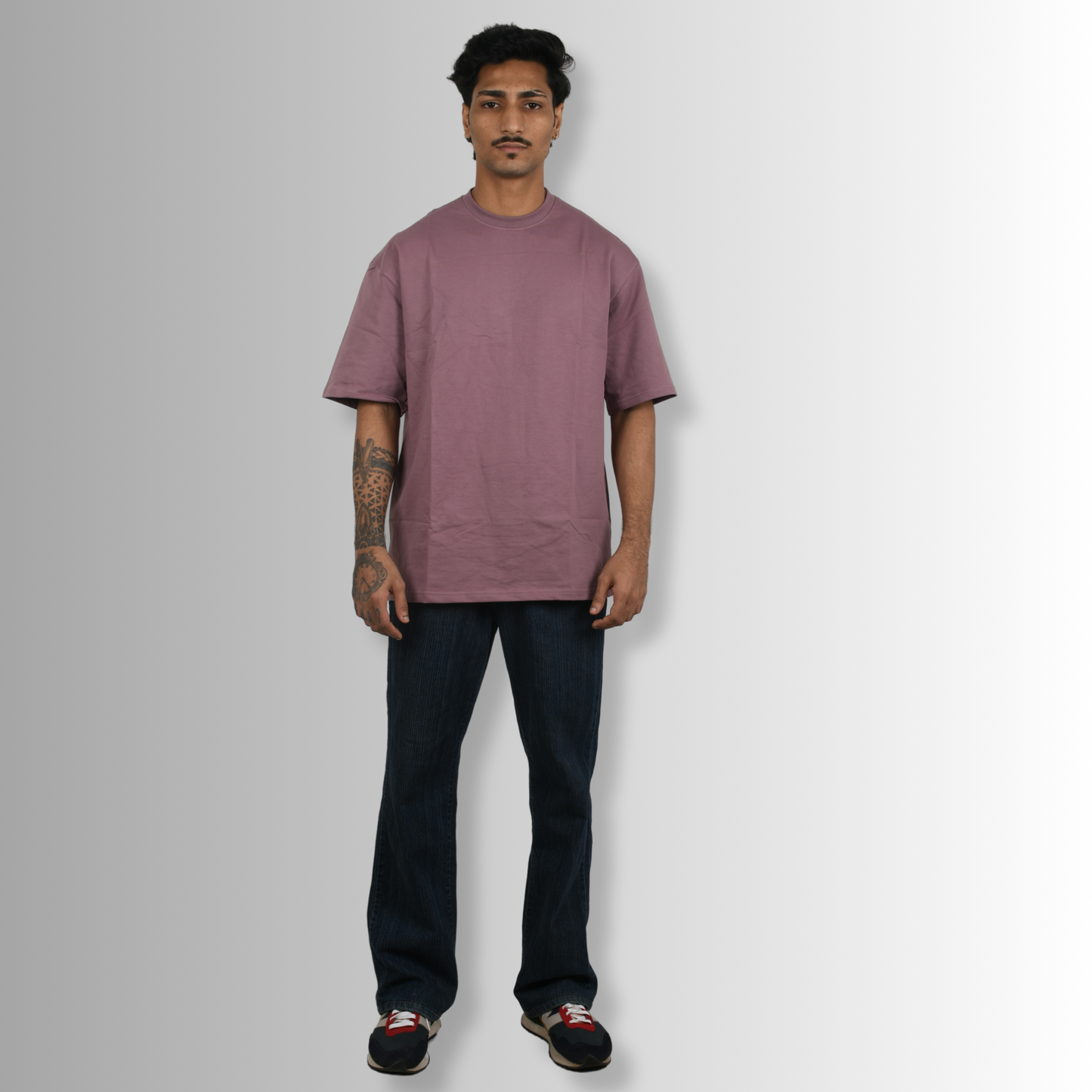 Dull Pink - Basic Solid Oversized Cotton Tee