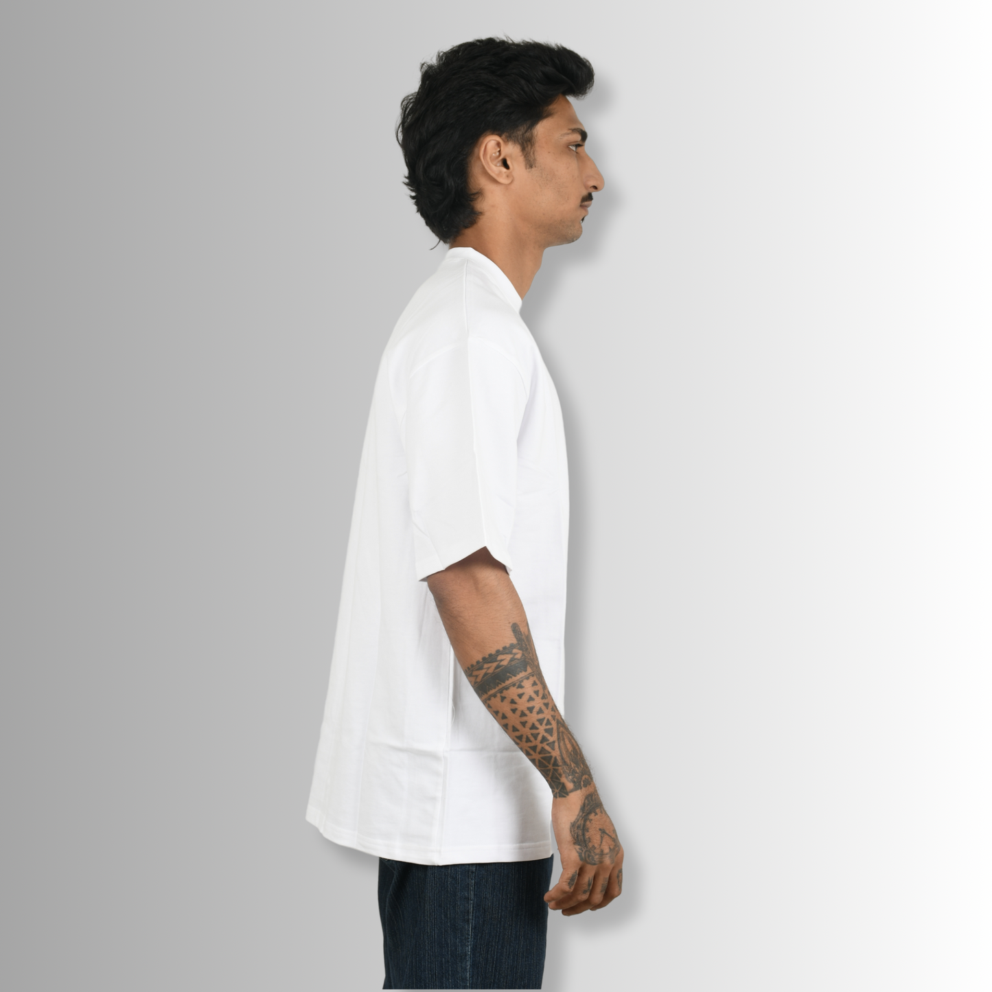 White - Basic Solid Oversized Cotton Tee